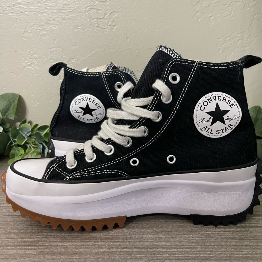 CONVERSE Run Star Hike Canvas Platform Sneaker Womens 8 Mens 6.5 High Top Black